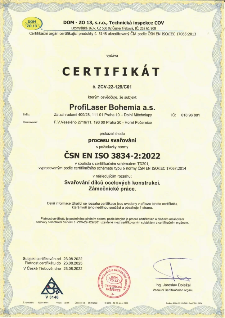 ČSN EN ISO 3834-2:2022